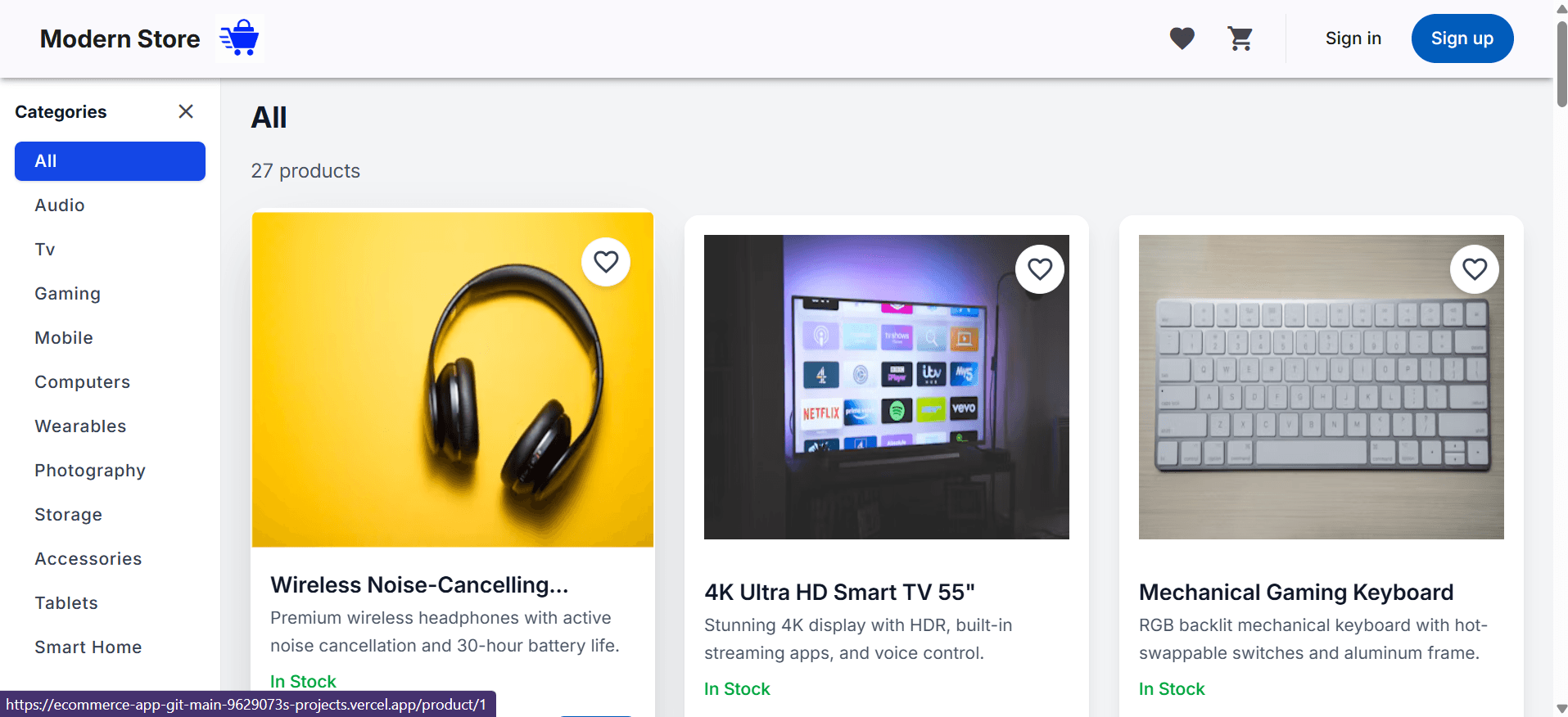 Angular E-Commerce Storefront