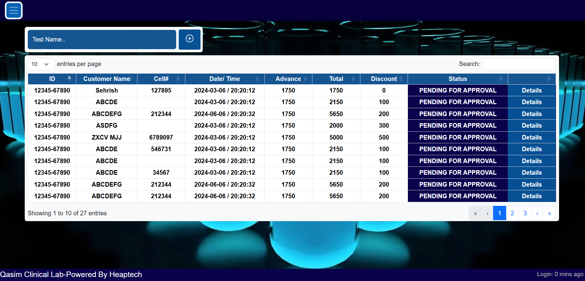 Qasim Clinical Lab — Management System — screenshot 4
