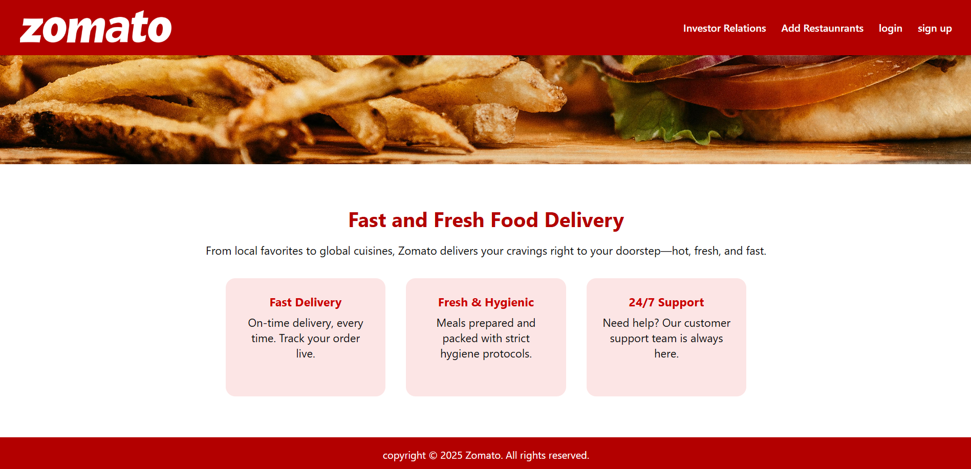 Zomato — Landing Page Clone — screenshot 2